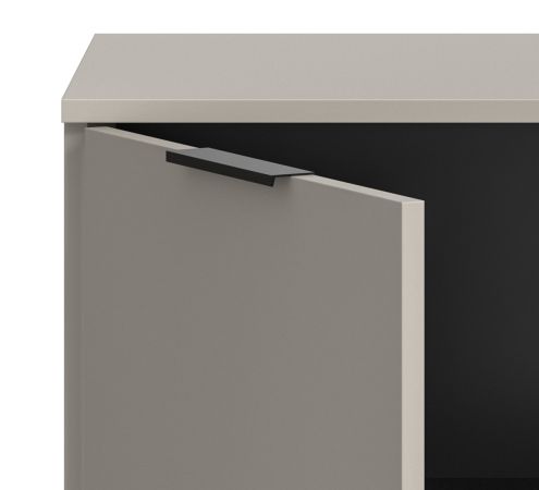 TV-Lowboard Morena in kaschmir und schwarz TV Unterteil 185 cm, Soft-Close