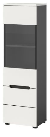 Vitrine Cooper in wei� und grau Vitrinenschrank h�ngend / stehend 36 x 125 cm