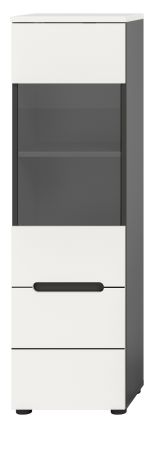 Vitrine Cooper in wei� und grau Vitrinenschrank h�ngend / stehend 36 x 125 cm