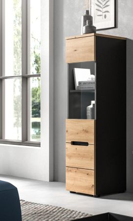 Vitrine Cooper in Artisan Eiche und grau h�ngend oder stehend 36 x 125 cm, Soft-Close