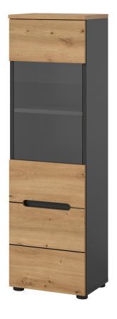 Vitrine Cooper in Artisan Eiche und grau h�ngend oder stehend 36 x 125 cm, Soft-Close