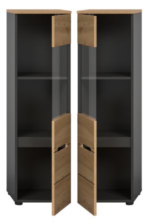 Vitrine Cooper in Artisan Eiche und grau h�ngend oder stehend 36 x 125 cm, Soft-Close