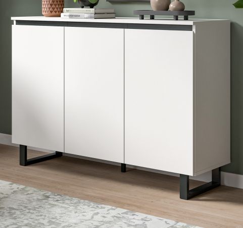 Sideboard Gelia in wei und schwarz Kommode 120 x 84 cm, Soft-Close