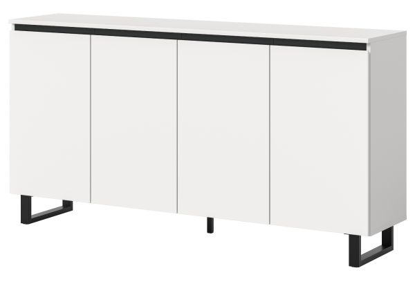 Sideboard Gelia in wei und schwarz Kommode 160 x 84 cm, Soft-Close