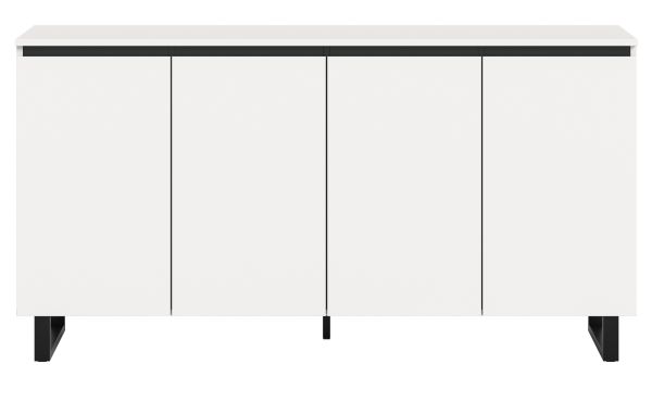 Sideboard Gelia in wei und schwarz Kommode 160 x 84 cm, Soft-Close