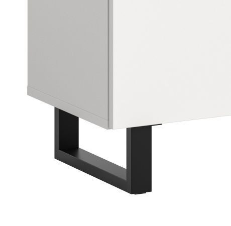 Kommode Gelia in wei� und schwarz Highboard 80 x 99 cm, Soft-Close