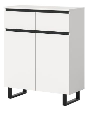 Kommode Gelia in wei� und schwarz Highboard 80 x 99 cm, Soft-Close
