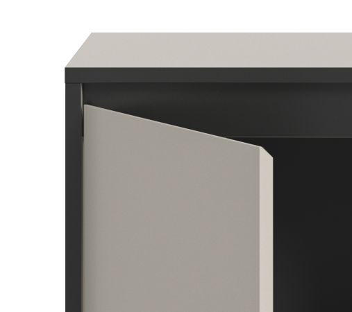 Sideboard Torello in kaschmir und schwarz Kommode 136 x 101 cm