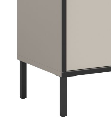 Sideboard Torello in kaschmir und schwarz Kommode 136 x 101 cm