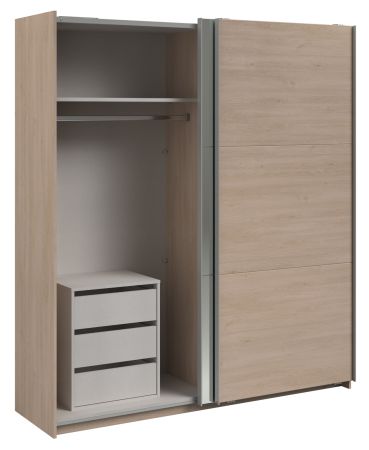 Kleiderschrank Swing in Jackson Eiche Schiebetrenschrank 2-trig mit Spiegel 178 x 203 cm, Soft-Close