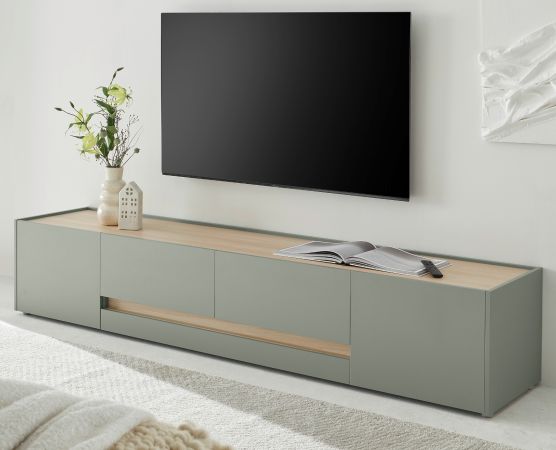 TV-Lowboard Center in Salbei und Barista Eiche TV Unterteil 220 cm TV-Board XL