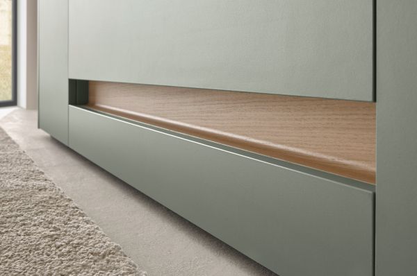 TV-Lowboard Center in Salbei und Barista Eiche TV Unterteil 220 cm TV-Board XL