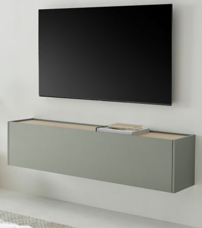 TV-Lowboard Center in Salbei und Barista Eiche TV-Unterteil hngend 150 cm Hngeschrank