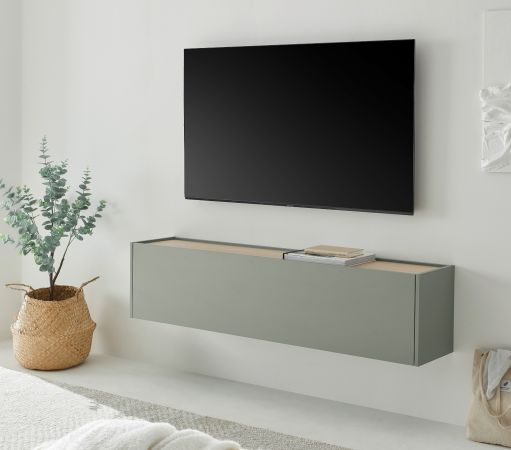 TV-Lowboard Center in Salbei und Barista Eiche TV-Unterteil hngend 150 cm Hngeschrank