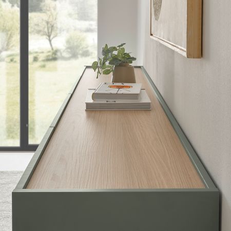 Sideboard Center in Salbei und Barista Eiche Kommode 223 cm