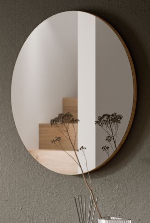 Garderobenspiegel Borga in Artisan Eiche Wandspiegel rund  70 cm