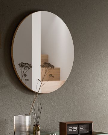 Garderobenspiegel Borga in Artisan Eiche Wandspiegel rund  70 cm