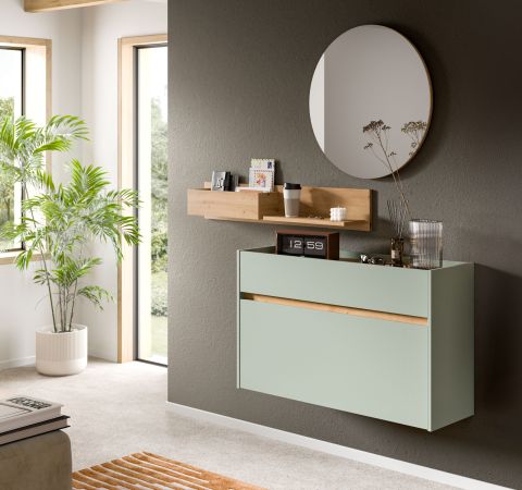 Garderobenspiegel Borga in Artisan Eiche Wandspiegel rund  70 cm