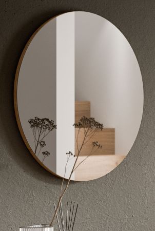 Garderobenspiegel Borga in Artisan Eiche Wandspiegel rund  70 cm