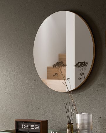 Garderobenspiegel Borga in Artisan Eiche Wandspiegel rund  70 cm