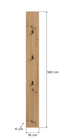 Garderobenpaneel Borga in Artisan Eiche Wandgarderobe 16 x 160 cm