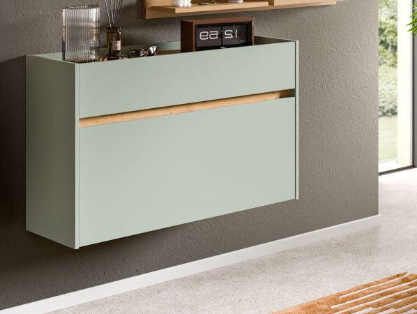 Schuhkipper Borga in Salbei und Artisan Eiche Schuhschrank hngend 110 cm