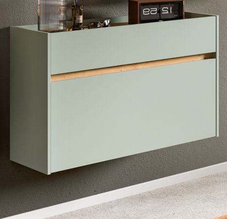 Schuhkipper Borga in Salbei und Artisan Eiche Schuhschrank hngend 110 cm