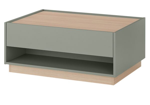 Couchtisch Center in Salbei und Barista Eiche Beistelltisch 90 x 60 cm