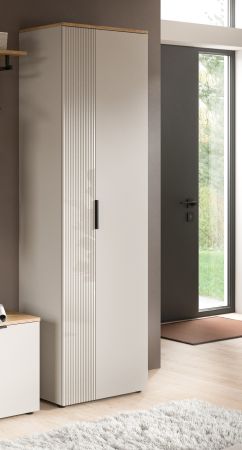 Flurschrank Skid in Kaschmir Sand und Evoke Eiche Schuhschrank 60 x 160 cm