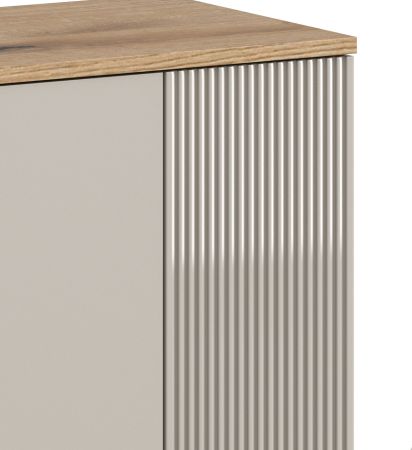 Garderobe Sitzbank Skid in Kaschmir Sand und Evoke Eiche Garderobenbank 80 cm