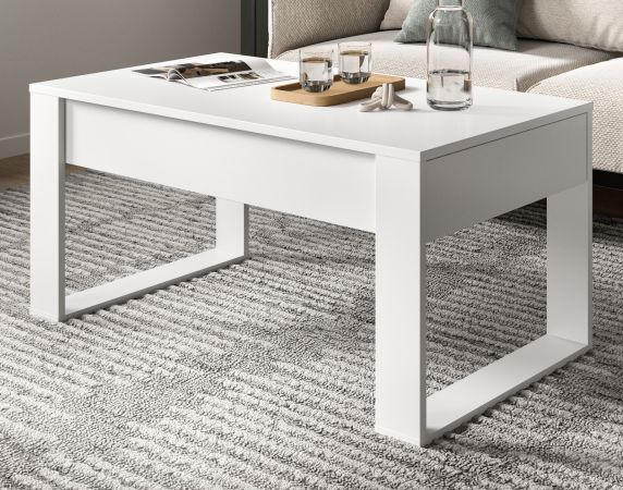 Couchtisch Jonte in wei Beistelltisch mit 2x Schubkasten 110 x 60 cm