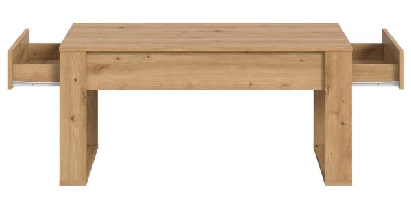 Couchtisch Jonte in Artisan Eiche Beistelltisch mit 2x Schubkasten 110 x 60 cm