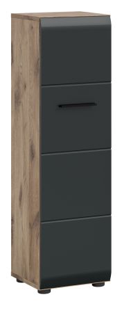 Badezimmer Kommode Cover in schwarz matt und Nox Eiche Badkommode hngend / stehend 30 x 106 cm