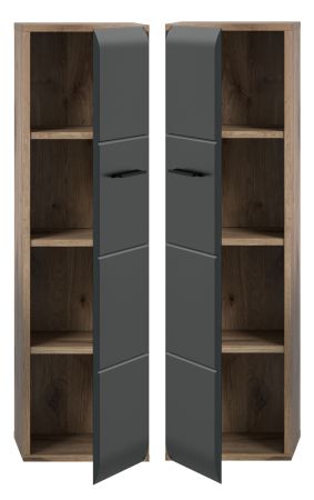 Badezimmer Kommode Cover in schwarz matt und Nox Eiche Badkommode hngend / stehend 30 x 106 cm