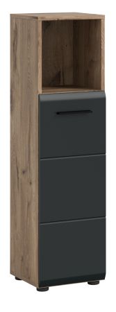 Badezimmer Kommode Cover in schwarz matt und Nox Eiche Badkommode 30 x 110 cm