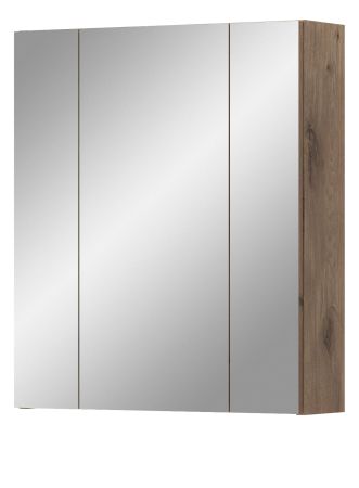 Badezimmer Spiegelschrank Cover in Nox Eiche Badschrank 3-trig 60 x 70 cm