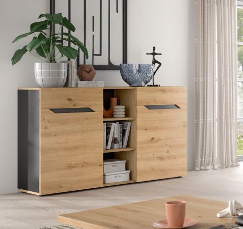 Sideboard Aversa in Artisan Eiche und grau 130 cm