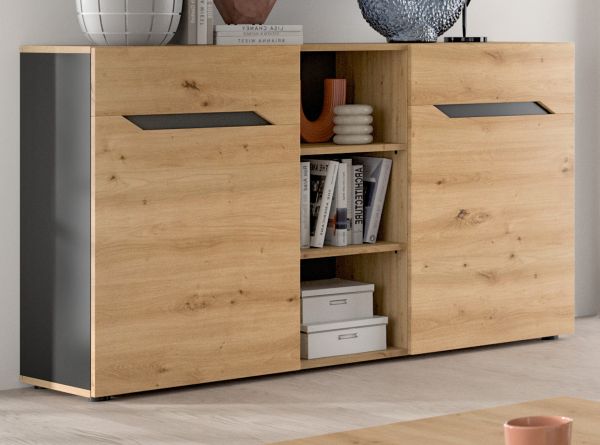 Sideboard Aversa in Artisan Eiche und grau 130 cm