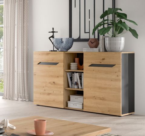 Sideboard Aversa in Artisan Eiche und grau 130 cm