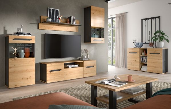 Sideboard Aversa in Artisan Eiche und grau 130 cm