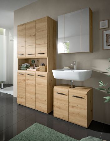 Badezimmer Hochschrank Cover in Artisan Eiche Mehrzweckschrank 90 x 185 cm
