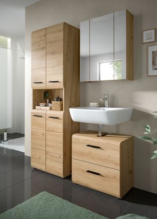 Badezimmer Hochschrank Cover in Artisan Eiche Badschrank 60 x 185 cm