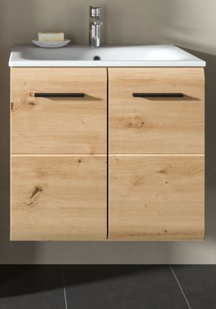 Waschbeckenunterschrank MIT Waschbecken Cover in Artisan Eiche Waschtisch hngend 60 cm