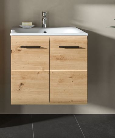 Waschbeckenunterschrank MIT Waschbecken Cover in Artisan Eiche Waschtisch hngend 60 cm