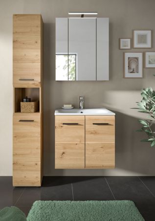 Waschbeckenunterschrank MIT Waschbecken Cover in Artisan Eiche Waschtisch hngend 60 cm