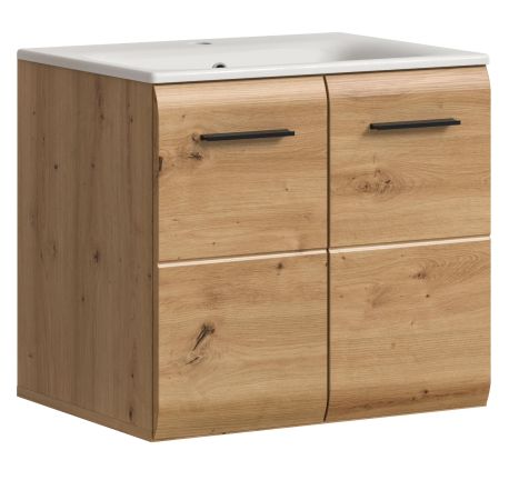 Waschbeckenunterschrank MIT Waschbecken Cover in Artisan Eiche Waschtisch hngend 60 cm