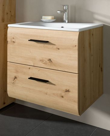 Waschbeckenunterschrank MIT Waschbecken Cover in Artisan Eiche Waschtisch hngend 60 cm