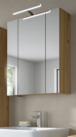 Badezimmer Spiegelschrank Cover in Artisan Eiche Badschrank 3-trig 60 x 70 cm