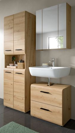 Badmbel Set 3-teilig Cover in Artisan Eiche Badkombination 135 x 185 cm