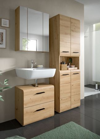 Badmbel Set 3-teilig Cover in Artisan Eiche Badkombination 135 x 185 cm